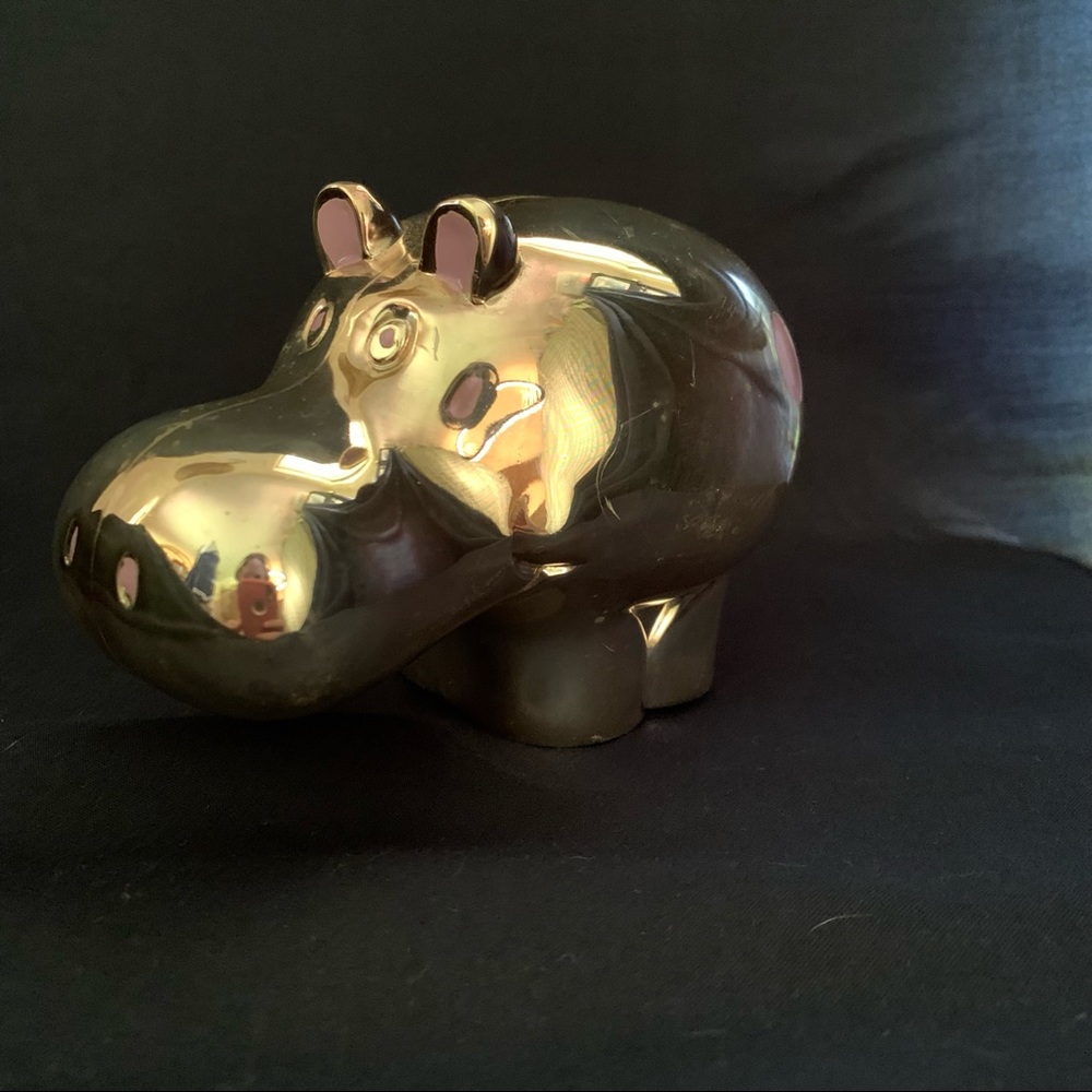 Reed & Barton Jungle Parade Hippo Coin Bank silver plated